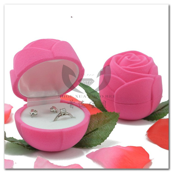 Romatic red pink rose flower Jewelry Box Ring Box Earrings Box Packing Gift Box 6CM*6CM*6CM