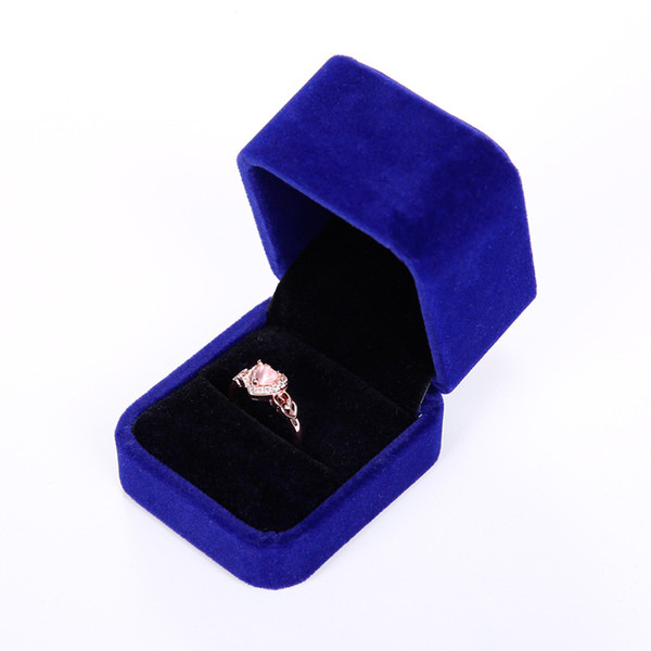 gifts box blue flannel Cosmetic Jewelry Storage Box ring necklace Jewelry Box Case Birthday Gift Display 2018 Jewelry Packaging wholesale