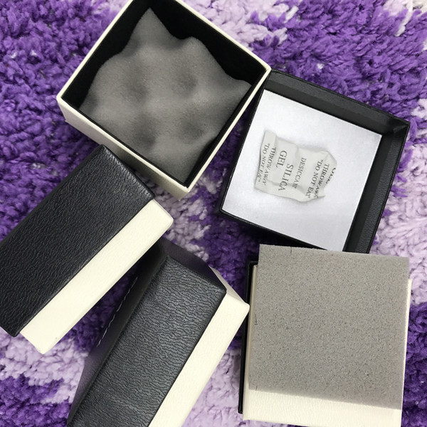 12pcs/lot high quality fashion brand black paper gift box for earrings necklaces & pendants carrying cases with black wave foam