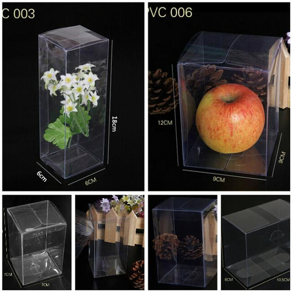 Free Ship 50pcs Cuboid Plastic Clear PVC Boxes Transparent Waterproof Gift Box PVC Carry Cases Packaging Box For jewelry/Candy/toys/Cake