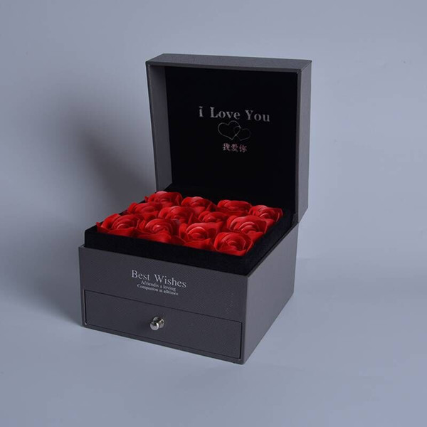 Valentine's Day Rose Floral Ring Necklace Jewelry Boxes Fashion Romantic Ring Boxes for Wedding Top Quality Creative Jewelry Boxes