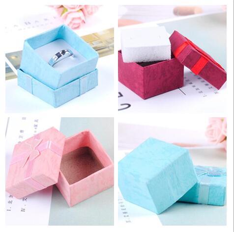 Jewelry Storage Paper Box Multi colors Ring Stud Earring Packaging Gift Box For Jewelry 4*4*3 cm Free Shipping 100pcs/lot