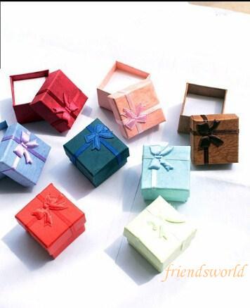 Hot Fashion Jewelry Box Multi colors Rings Box Earrings/Pendant Box 4*4*3 Display Packaging Gift Box