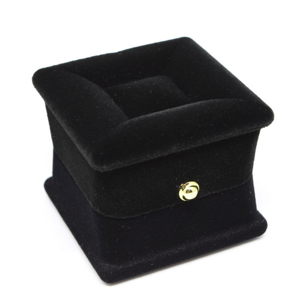 New Marriage Wedding Gift Black Romantic Wedding Square Shape Velvet Ring necklaces Box Jewelry Display Gift