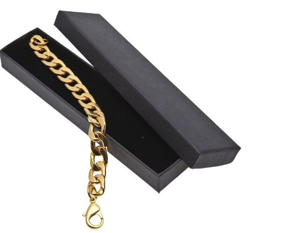 10pcs/lot Hot sale New men women hiphop Black High quality jewelry special packaging gift box Reinforcement Kraft paper package jewelry box