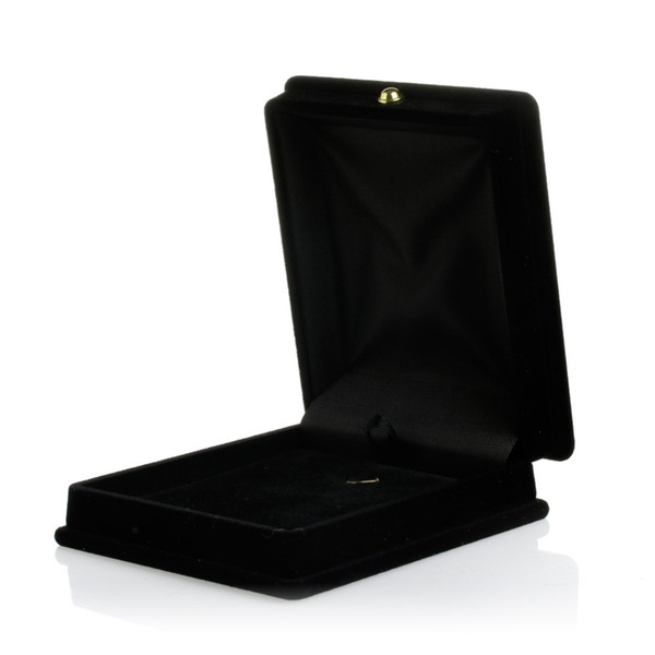 Handy Velvet Necklace Jewelry Gift Display Box Ring Bracelet Storage Case Black free shipping