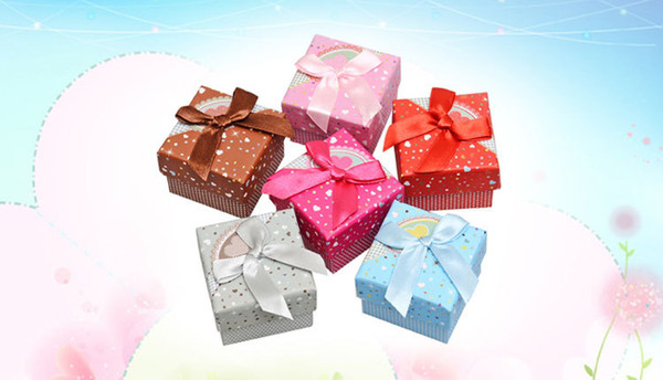 love-hearts pattern Packaging bag ring box earrings ring jewelry box mix color