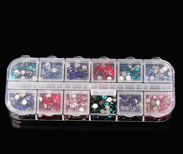 Nail Art Jewelry Beads Craft Container Storage 12 Grids Clear Plastic Box Case Portable 13*5.5*1.6cm