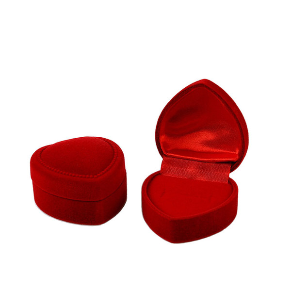 High Quality 4.8cm*4.8cm Jewery Organizer Red Velvet Ring Box Storage Cute Boxes Small Gift Box For Rings Earrings Pendent Necklace 2 Colors