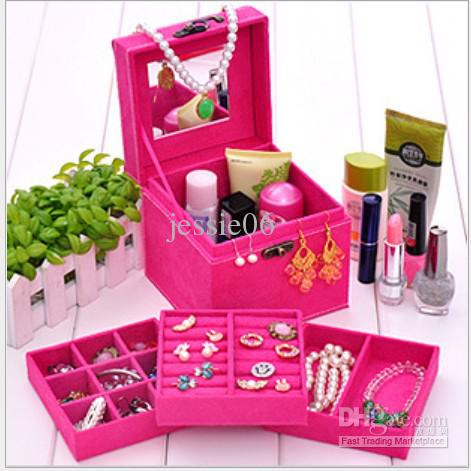 CARRYING Jewelry Display Storage multideck bins Jewellery Box case necklace earrings rings boxes