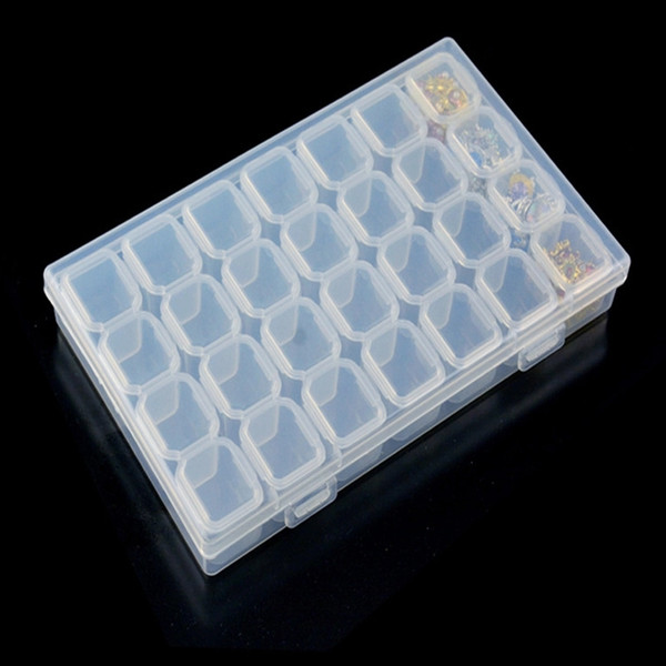 HOTSELLING 28 grid diamond painting tool plastic box for diamond storage 1pc/lot free shipping