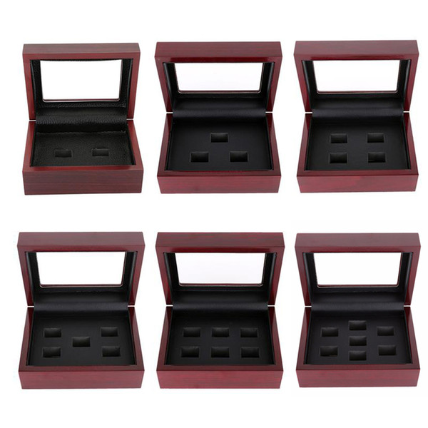 Wooden Box Championship Ring Display Case Wooden Boxs Ring 2 3 4 5 6 7 Holes To Choose Rings Boxe