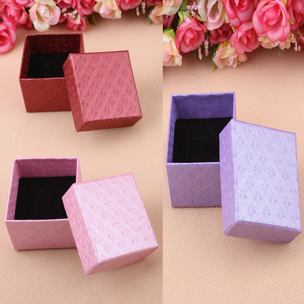 5*5*3 Jewelry Ring Box Grain Stud Earrings Ring Box Multicolor Mixed Batch of Packing Box