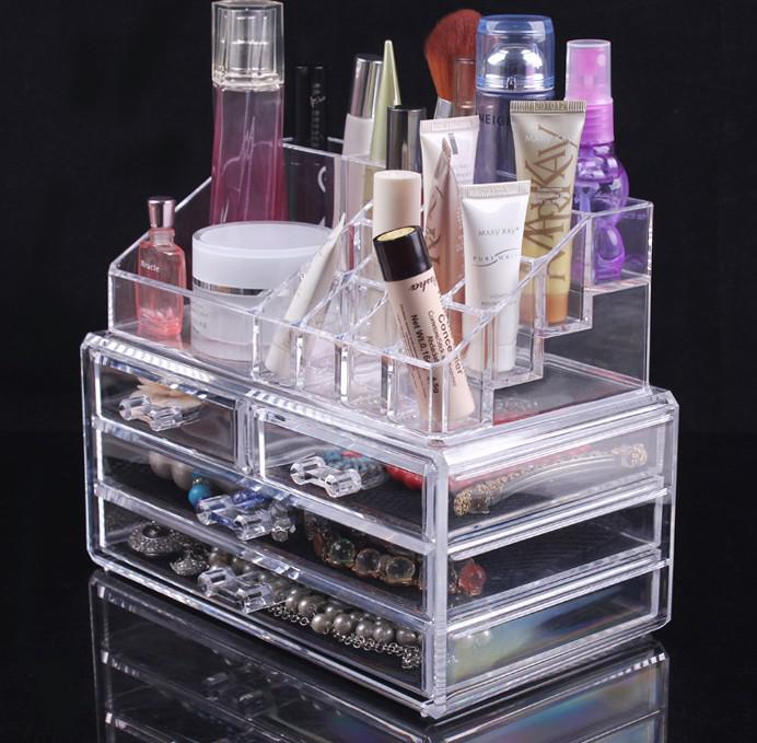 Cheap Price Transparent Makeup Box Acrylic Cosmetics Organizer Desktop Clear Box storage Case Large For Women Gifts AF1