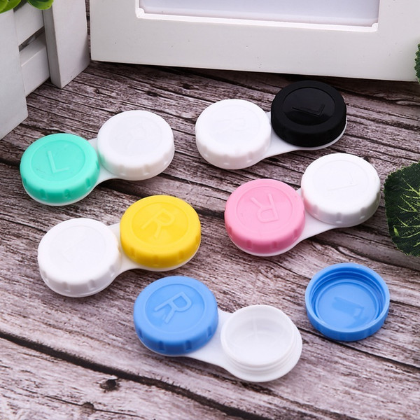 20pcs1pc Contact Lens L+r Cases Storage Holder Soaking Container Glasses Cosmetic Contact Lenses Box For Eyes Portable Travel Kit C19041201