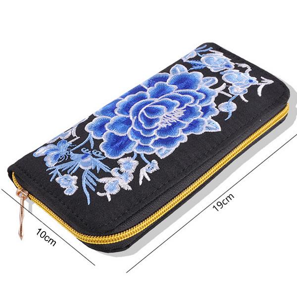 Chinese embroidered wallet, double side embroidery wallet, 19*10cm, mixed color, sold by lot (10pcs/lot)