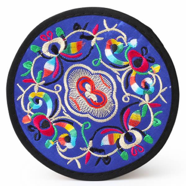 Embroidered coaster, tranditional flower design, diameter:13cm, mixed color, sold by lot (30pcs/lot)