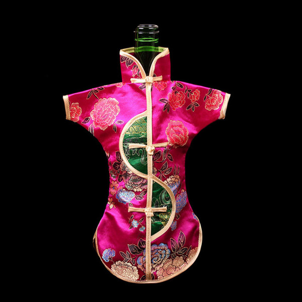 Silk embroidered Bottle bags, Bottle Wine bag, embroidered cloth Wine Bags, 28*21cm, sold by lot (10pcs)