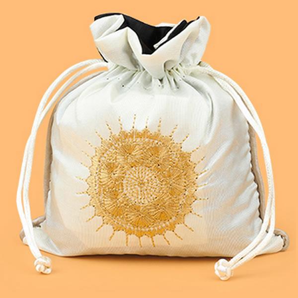 Satin gift bag, with sun flower pattern, 2 layer thick qualilty bag, 15*3cm, mixed color, Sold By lot(20pcs/lot)