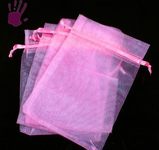 Free shipping 9x12cm 100pcs/lot new Pink Organza Jewelry Gift Bags/Box /HOT Sale /Fashion