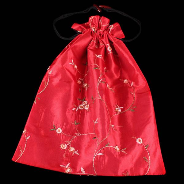 Satin shoe bags, with Embroidery flower design, mixed design, shoe bags, storage bags, 35*47cm, Mix Color, sold by lot (10pcs/lot)