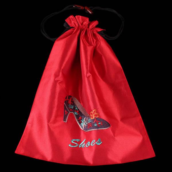 Satin shoe bags, with machine embroidered shoe design, mixed design, shoe bags, storage bags, 35*47cm, Mix Color, sold by lot (10pcs/lot)