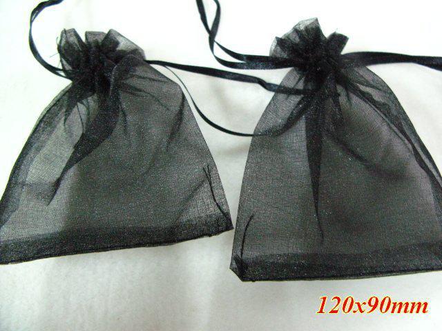 Free Shipping 300pcs/lot Black Voile Organza Jewellery Bags 120x90mm /HOT Sale/Fashion/Gift