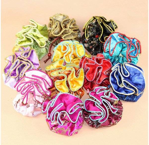 jewelry bag,gift bag ,jewelry pouches silk bag,mixed colors size :9CM, sold per bag of 5 pcs