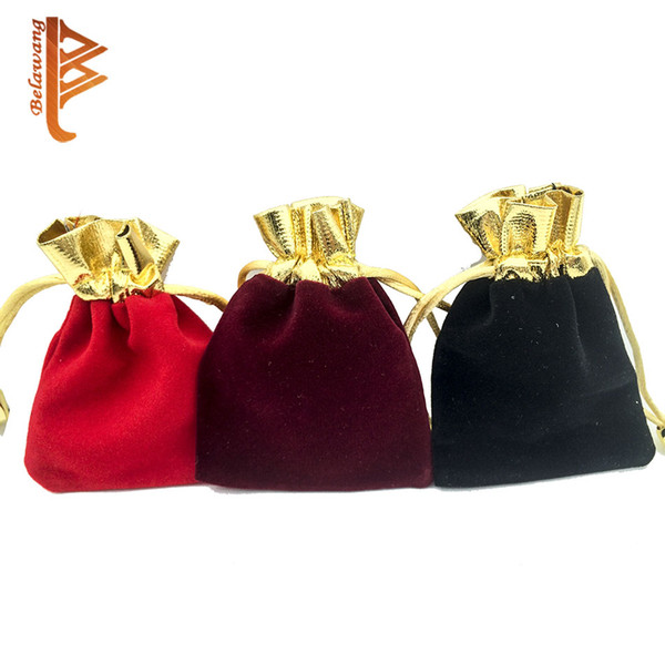 BELAWANG 3Color Free Shipping 7x9cm Velvet Drawstring Pouch Bag/Jewelry Bag,Christmas/Wedding Birthday Easter Party Halloween Party Gift Bag