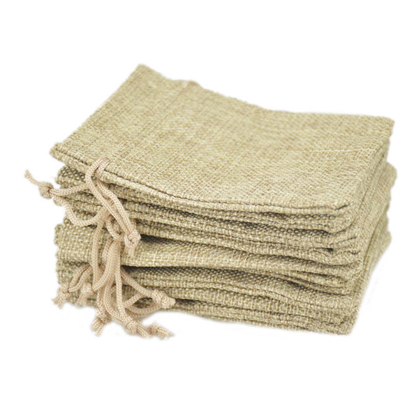 9x12cm Small Jute Bags Jewelry Bags Jute Drawstring burlap bags Gift Candy Beads Bags for Handmade Soap Storage Wedding Decor