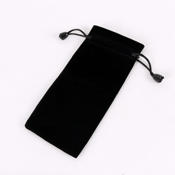 Free Shipping 20pcs/lot 7.5x18cm Jewelry Necklace Bracelet Packing Velvet Drawstring Bags Black Purple Velvet Gift Bag Wholesale