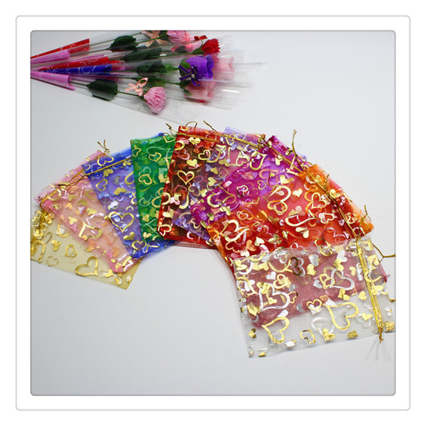 Wholesale Wedding Gift Bags Hot Sales Organza Jewelry Gift Pouch Bags With Mixed Color Size 9*7CM Fashion Favor Beads Jewelry Free Shipping