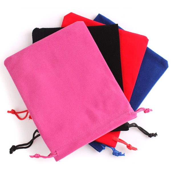 Jewelry Pouches Velvet 8*10cm Fit For Necklace Bracelet Earring Bead Gift Jewelry Packaging Bags 4 Colors Mixed Styles Wholesale 50pcs