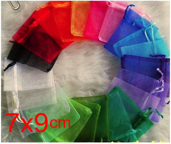 OMH wholesale100pcs 7x9cm 25 color mixed nice chinese voile Christmas / Wedding gift bag Organza Bags Jewlery Gift Pouch BZ04