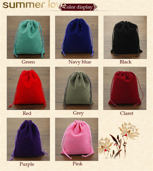 Fashion 20 Pcs/lot 8x10cm Coloful Velvet Bag Jewelry Packaging Display Drawstring Packing Gift Bags & Pouches