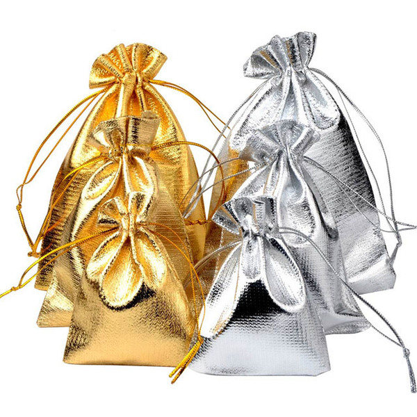 Jewelry Drawstring Bag Organza Gold Silver Plated Gauze Satin Jewelry Bags Christmas Gift Pouches Bag