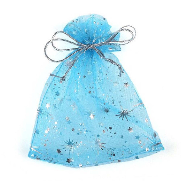 100Pcs/Bag High Quality Fashion Star Organza Bags 9x12cm Nice Jewelry Packaging Bags Wedding Christmas Gift Pouches Bag