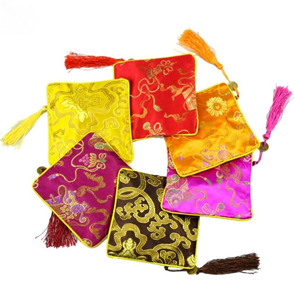 Charm Mix Color Silk Jewelry Bags 10pcs/lot 11*11CM Jewelry Packing Gift Pouches