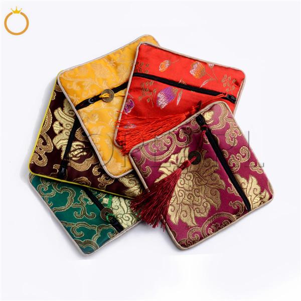 Vintage Chinese Style Gift Bag for Jewelry Package Chinese Antique Pouch Mix Colors Wholesale 100 Pieces