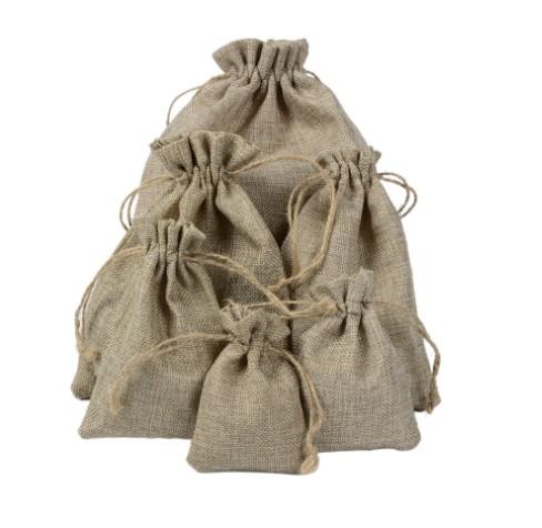 Natual Linen Drawstring Pouches Gift Bags Jewelry Gift Bags Soap Makeup Collection Bags