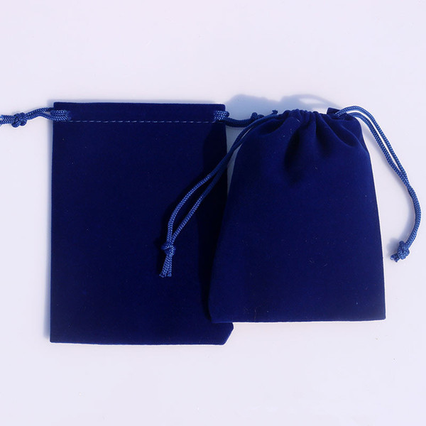 100pcs/lot 7cm*5cm Cheap Blue Jewelry Pouches Flocking Velvet Gift Bags Wedding & Christmas small gift bag