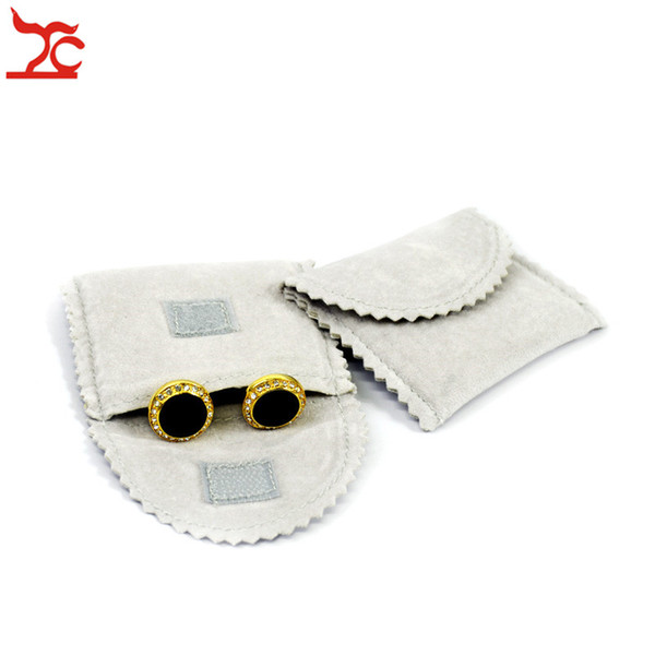 Wholesale Quality Grey Velvet Mini Pouches Ring Earring Cufflinks Pendant Storage Organizer Gift Bag Jewelry Protection Pounches