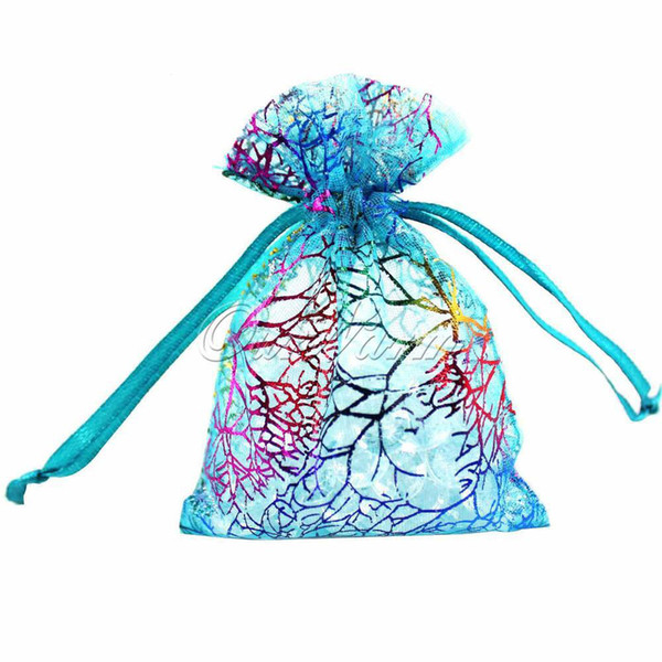 Blue Coralline Organza Wedding Party Candy Favor Holders Gift Bag Jewelry Pouch Packaging decoration Approx.4x3