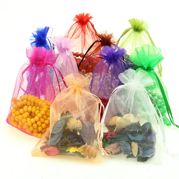 7*9 9*12 11*16 Drawstring Organza Bag Christmas jewelry Candy Bags Gift Wrapping Bag Jewelry Snacks Pouch Package Party Decoration