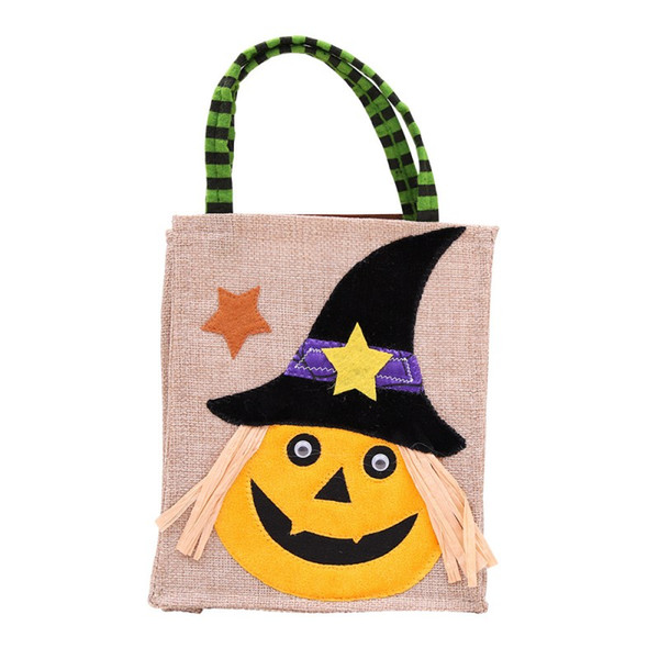 2018 Halloween Candy Bag Handmade Gifts Bag Linen Happy Halloween Decoration Party Supplies 26*15cm