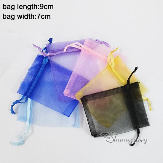 Wholesale Organza Jewelry Pouches Small Gift Bag Mix Color Small Organza Bags Fancy Drawstring Pouches