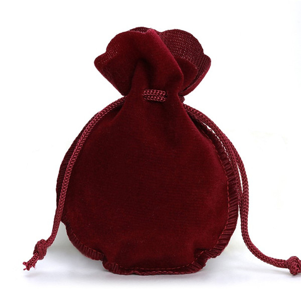 10pcs/lot Fashion 7*9cm Velvet Bag Drawstring Pouch 6colors Calabash Shape Jewelry Packing Wedding/Christmas Gift Bag F3991