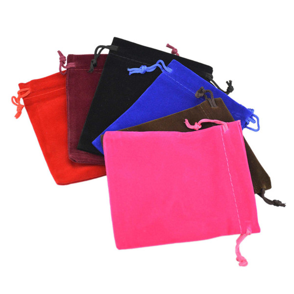 10pcs/lot 7*9cm 10*12cm Flannel Bags With Drawstring 6Colors Jewelry Collection Pouches Gift Wraps Party Wedding Supplies