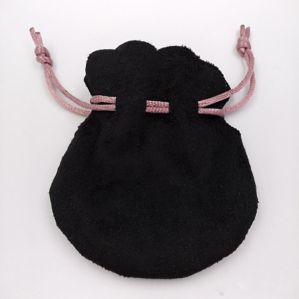 Pink Ribbon Black Velvet Bags Fit European Pandora Style Beads Charms and Bracelets Necklaces Jewelry Fashion Pendant Pouches