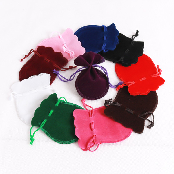 7x9cm 8x10cm 50pcs/lot Multicolor Velvet Bag Drawstring Pouch Gourd shape Jewelry Packing DisplayBags Wedding/Christmas Gift Bag